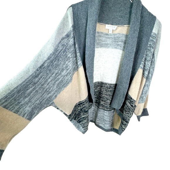 Nordstrom Collection 100% Cashmere Open Cardigan Sweater Gray Women's Size M/L - Picture 2 of 9